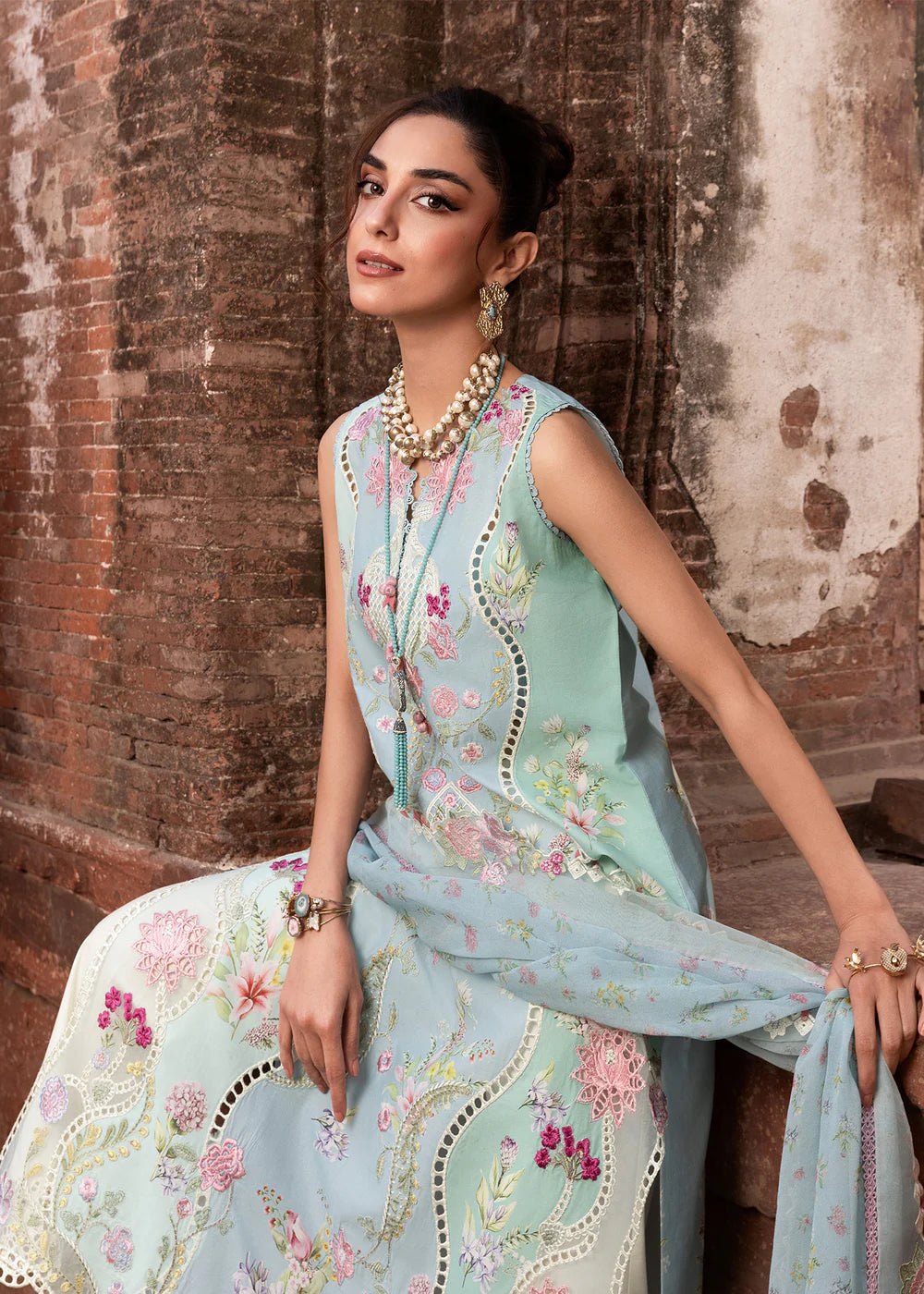 FAYE-7-B | Breeze Unstitched Lawn'26 | Saira Shakira