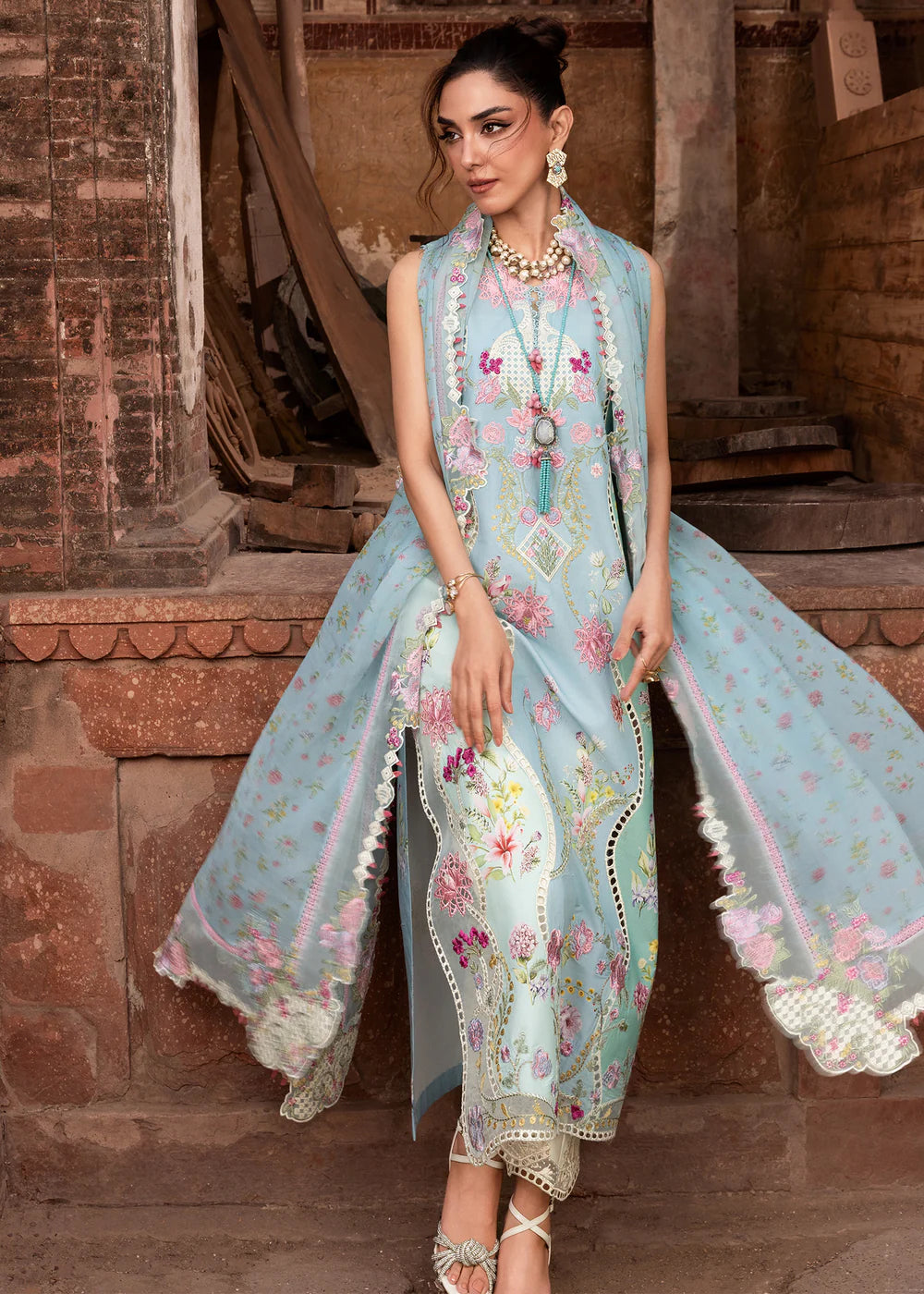 FAYE-7-B | Breeze Unstitched Lawn'26 | Saira Shakira