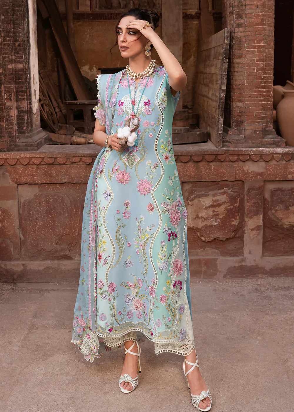 FAYE-7-B | Breeze Unstitched Lawn'26 | Saira Shakira