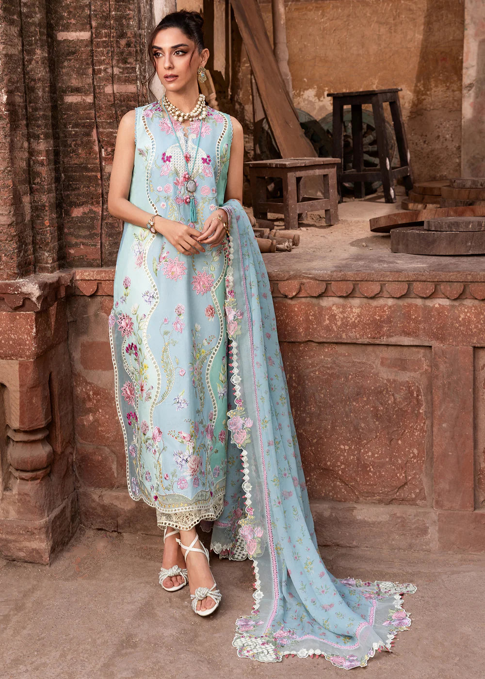 FAYE-7-B | Breeze Unstitched Lawn'26 | Saira Shakira