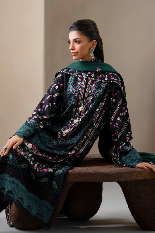 JET BLACK | E0812/203/902 | Unstitched Rozana A/W '25 Drop 2 | Ethnc