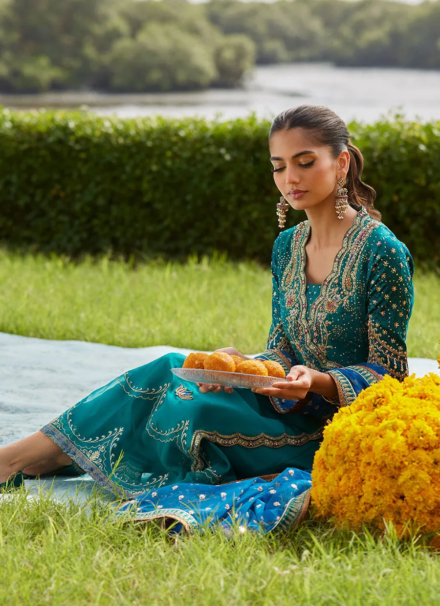 Empress Emerald Kalidaar And Dupatta | Mayna Festive Luxe Pret '25 | FARAH TALIB AZIZ