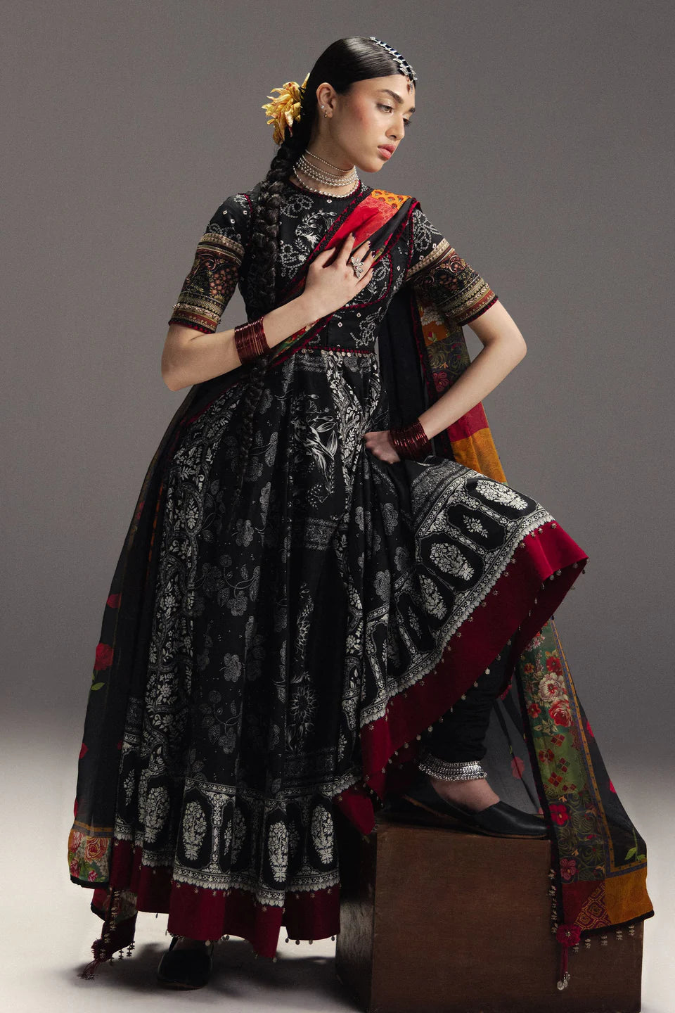 SURKH BAHAR-D1 | Zara Shahjahan Unstitched Anarkali’26