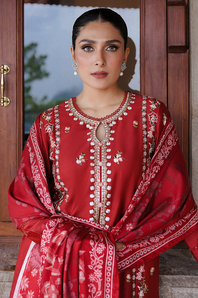 RUBY WHISPER-3PC SATIN EMBROIDERED SUIT | Cross Stitch