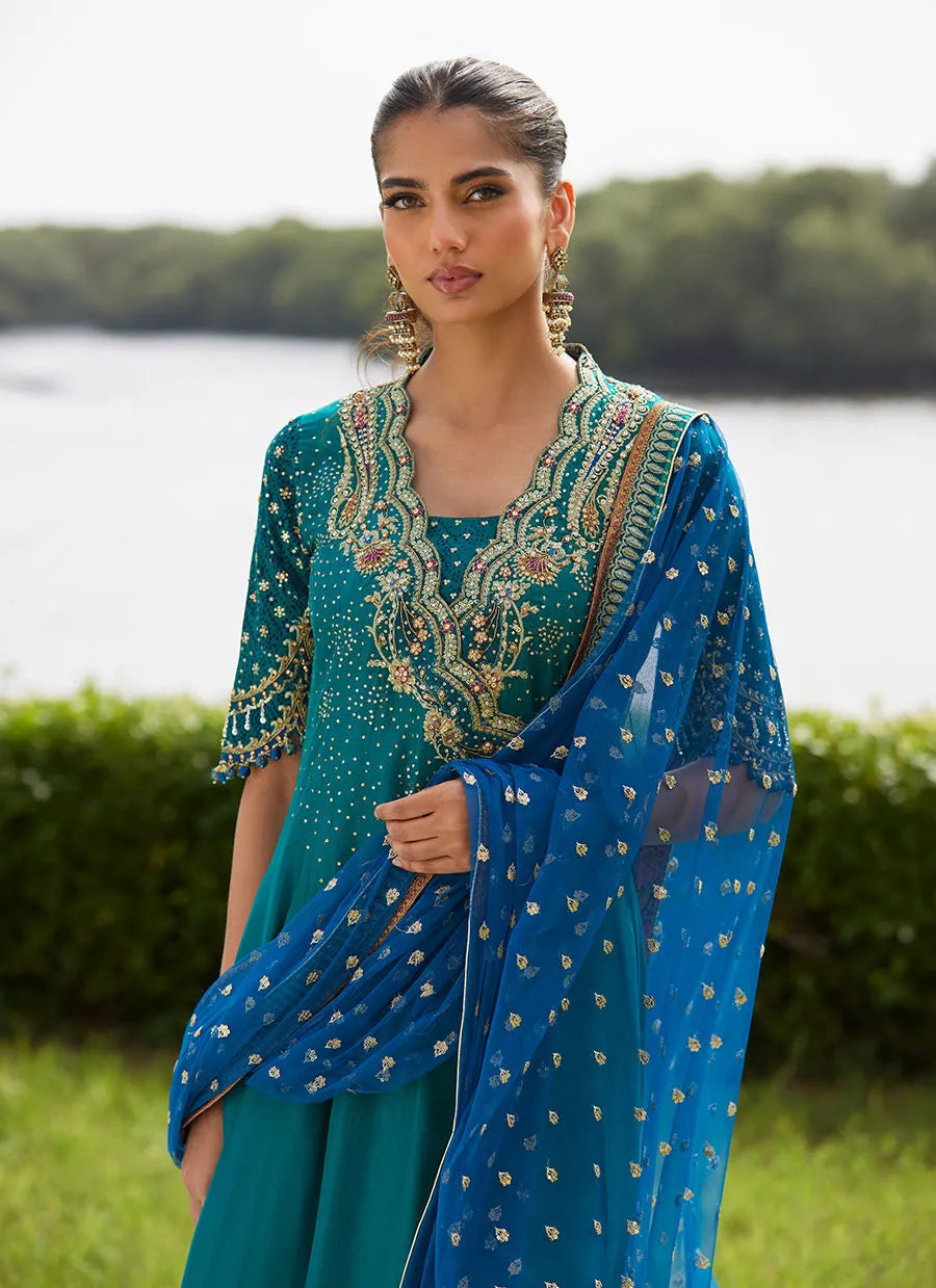 Empress Emerald Kalidaar And Dupatta | Mayna Festive Luxe Pret '25 | FARAH TALIB AZIZ