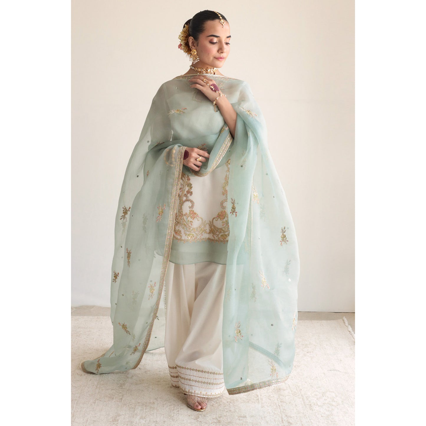 White & Aqua Outfit | Eid‘26 | DYOT