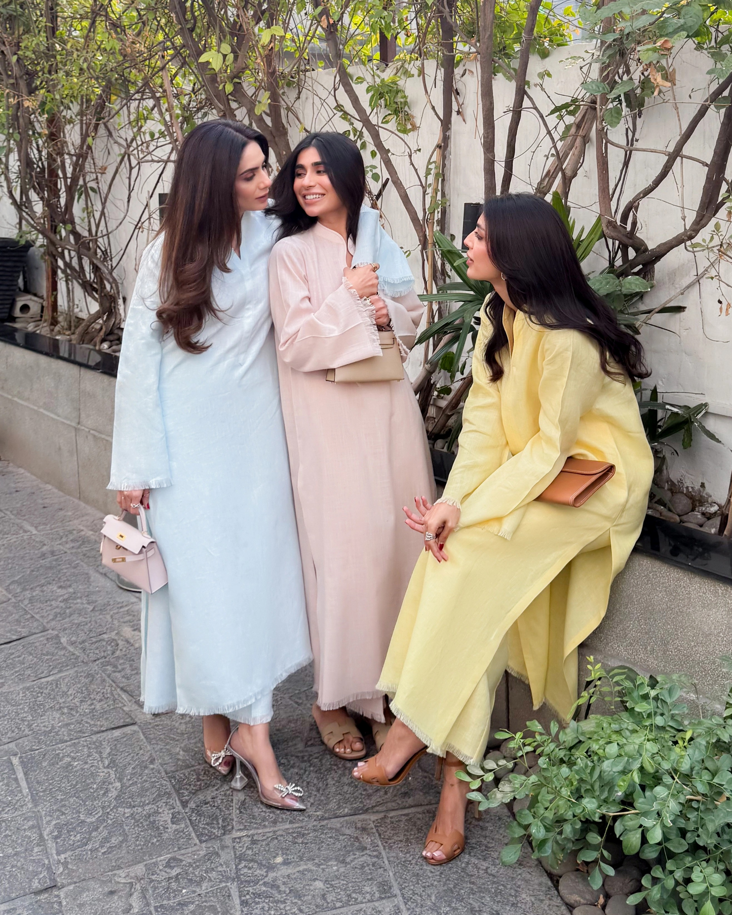 Light Yellow Linen Fringe Set | LIRA