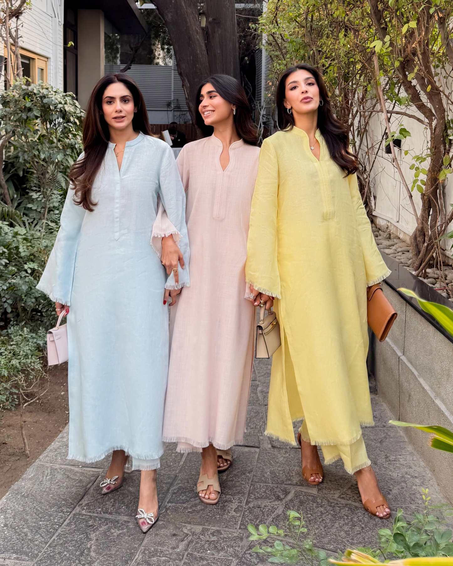 Light Yellow Linen Fringe Set | LIRA