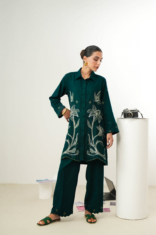 ZINC LUXURY EMBROIDERED FALL SET (NPA2-24314) | ZAIB