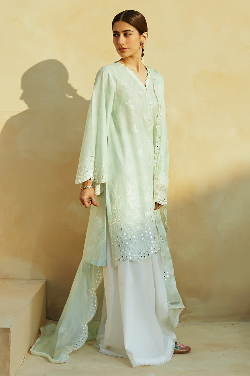 WHISPER MINT-3 PIECE LAWN EMBROIDERED SUIT | Cross Stitch