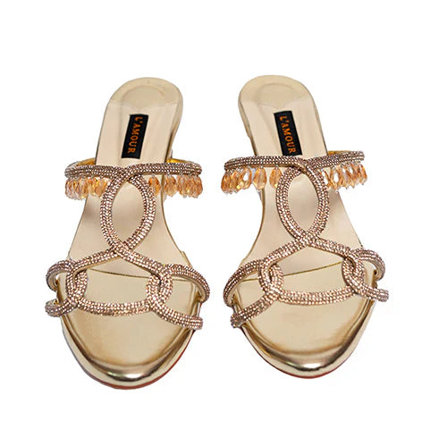 Parisa Gold Kitten | L'AMOUR | FOOTWEAR