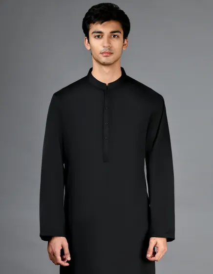 BLACK PLAIN KAMEEZ SHALWAR | FESTIVE '26 | JUNAID JAMSHED MENSWEAR