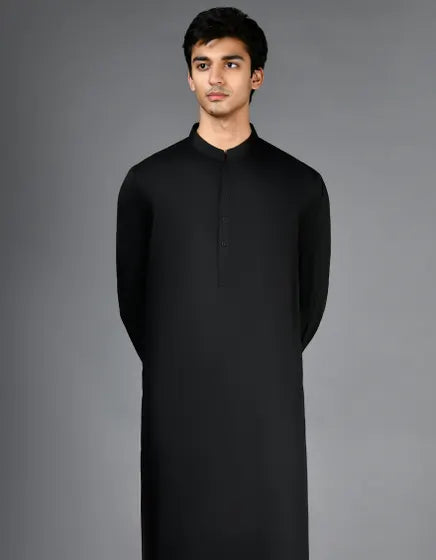 BLACK PLAIN KAMEEZ SHALWAR | FESTIVE '26 | JUNAID JAMSHED MENSWEAR