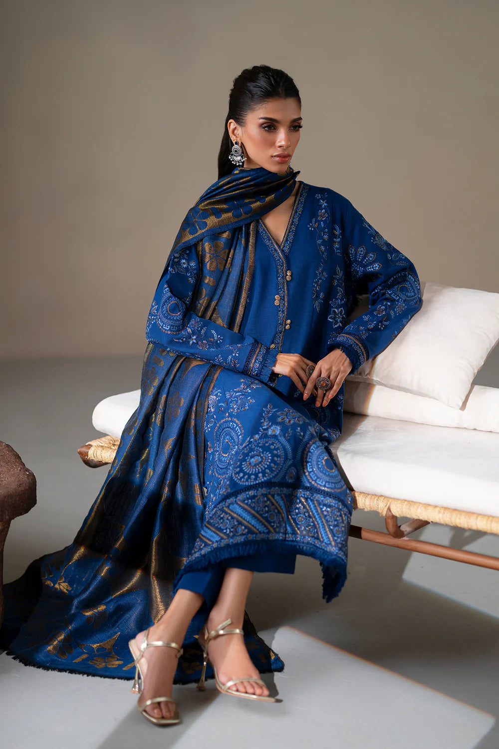 INDIGO BLUE | E0807/203/622 | Unstitched Rozana A/W '25 Drop 2 | Ethnc