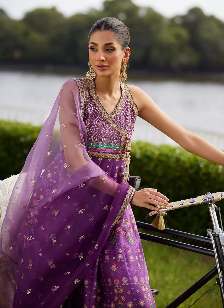 Aurora Aubergine Kalidaar And Dupatta | Mayna Festive Luxe Pret '25 | FARAH TALIB AZIZ