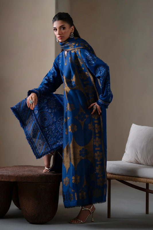 INDIGO BLUE | E0807/203/622 | Unstitched Rozana A/W '25 Drop 2 | Ethnc