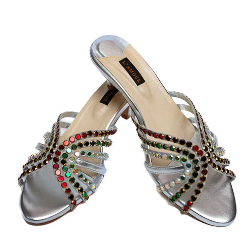 Reina Silver Kitten | L'AMOUR | FOOTWEAR
