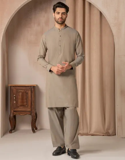 SAND COTTON CASUAL KAMEEZ SHALWAR | JUNAID JAMSHED MENSWEAR