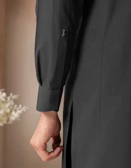 DARK GREEN CVC CASUAL KAMEEZ SHALWAR | JUNAID JAMSHED MENSWEAR