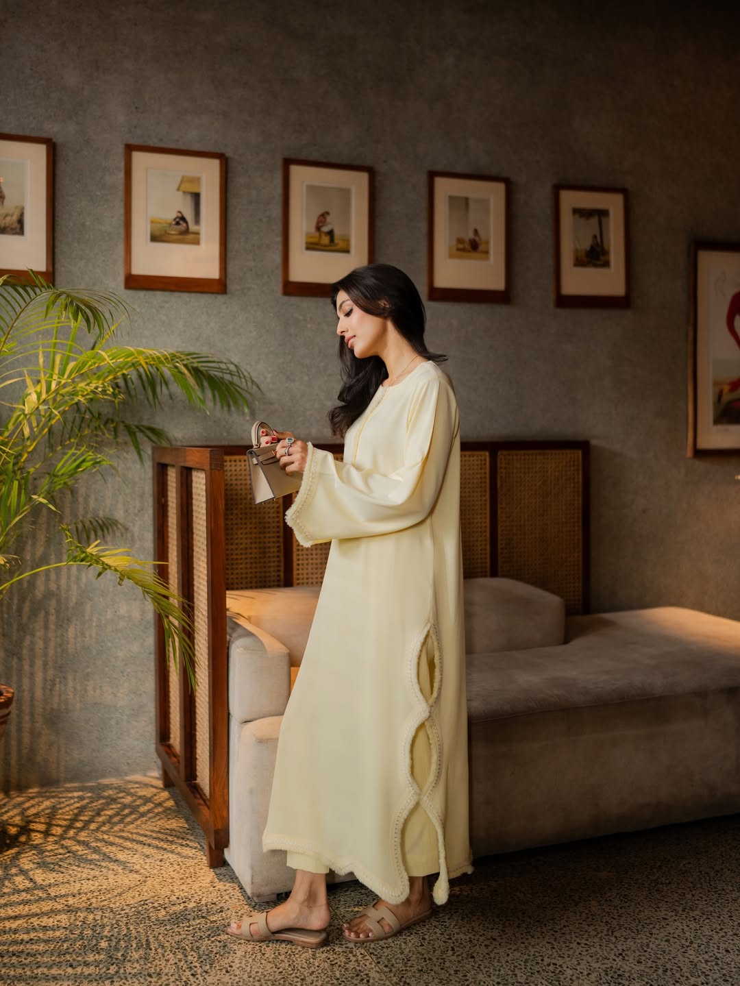 Light Yellow Embroidered Thread Set | LIRA