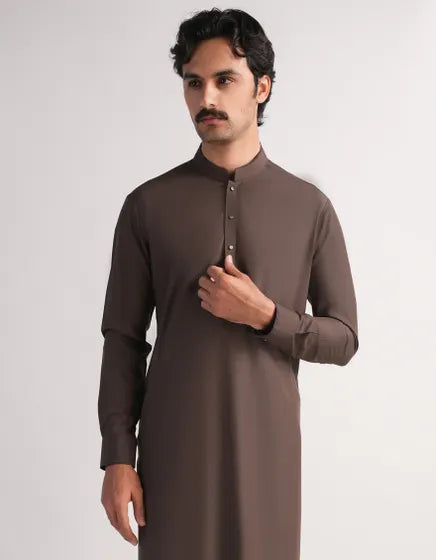 BROWN CASUAL KURTA TROUSERS | FESTIVE '26 | JUNAID JAMSHED MENSWEAR