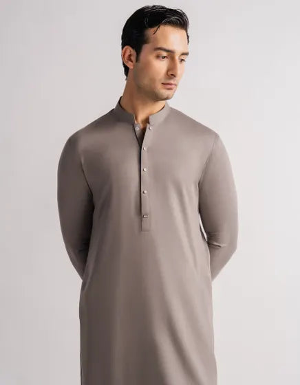 GREY CASUAL KURTA TROUSERS | FESTIVE '26 | JUNAID JAMSHED MENSWEAR