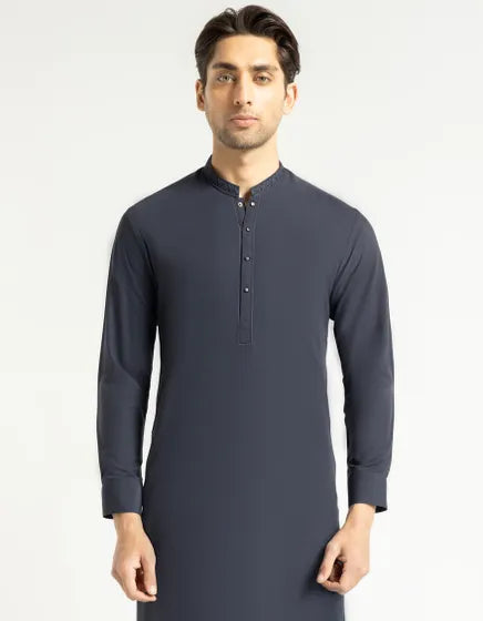 MIDNIGHT BLUE SEMI-FORMAL KAMEEZ SHALWAR | FESTIVE '26 | JUNAID JAMSHED MENSWEAR