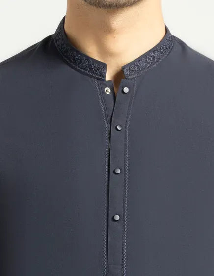 MIDNIGHT BLUE SEMI-FORMAL KAMEEZ SHALWAR | FESTIVE '26 | JUNAID JAMSHED MENSWEAR