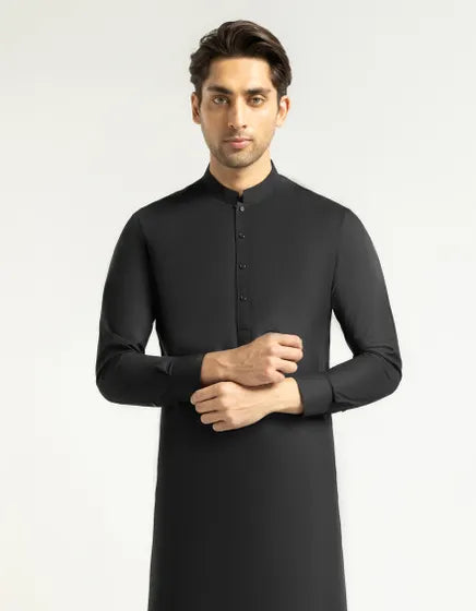 BLACK CASUAL KURTA TROUSERS | FESTIVE '26 | JUNAID JAMSHED MENSWEAR