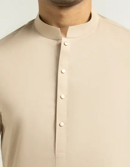 LIGHT BROWN COTTON CASUAL KURTA TROUSERS | FESTIVE '26 | JUNAID JAMSHED MENSWEAR