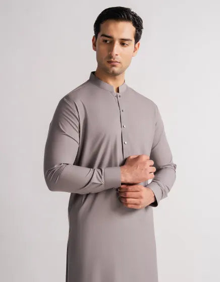 STONE SEMI-FORMAL KURTA TROUSERS | FESTIVE '26 | JUNAID JAMSHED MENSWEAR