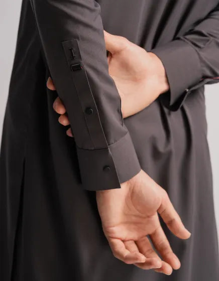 DEEP GREY CASUAL KAMEEZ SHALWAR | FESTIVE '26 | JUNAID JAMSHED MENSWEAR