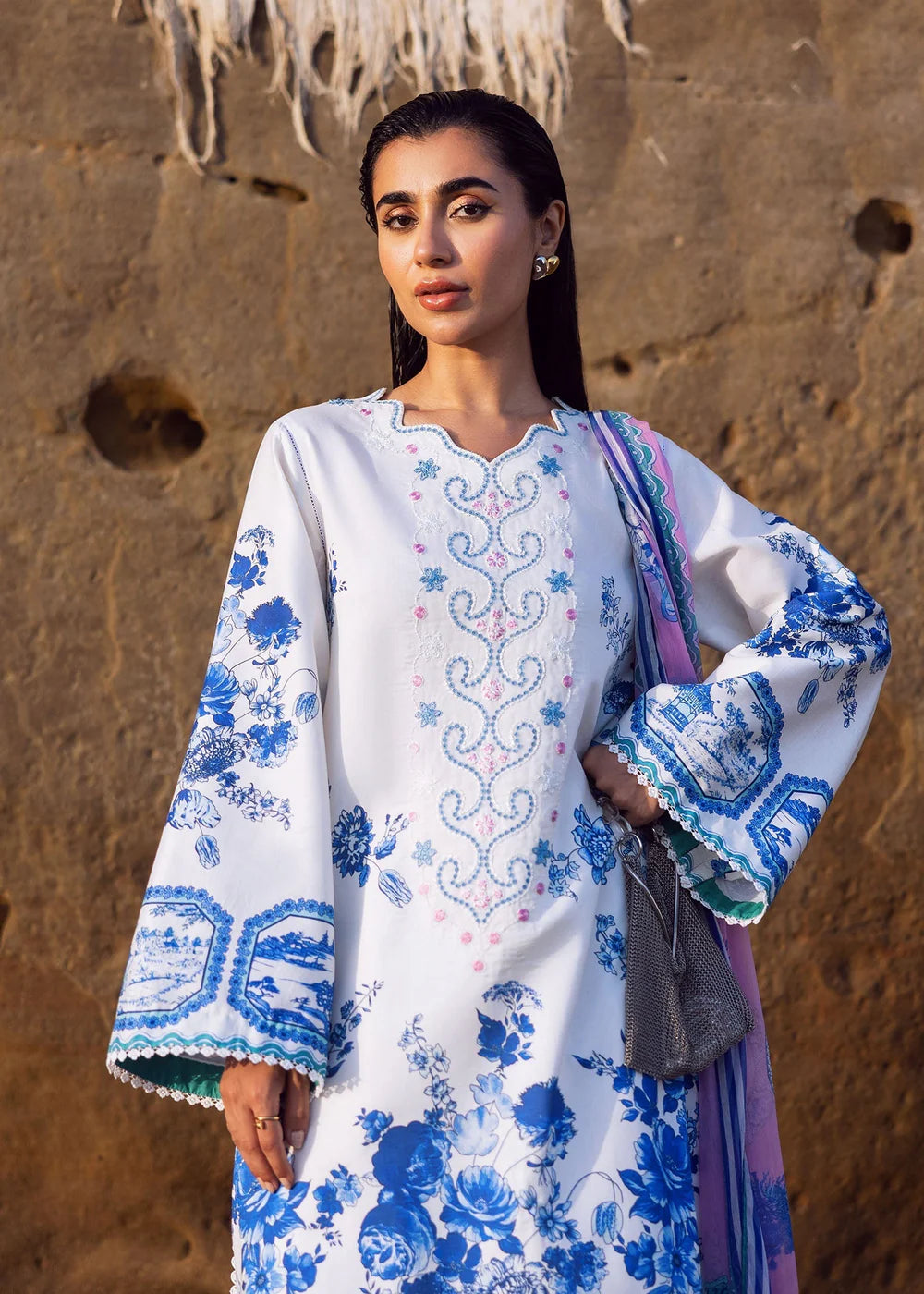 Blue Pottery | Sadaf Fawad Khan Everyday Lawn 2025