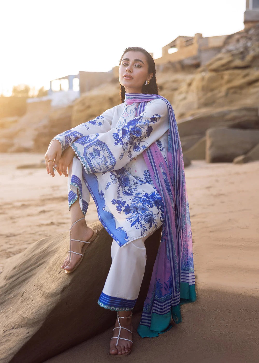 Blue Pottery | Sadaf Fawad Khan Everyday Lawn 2025