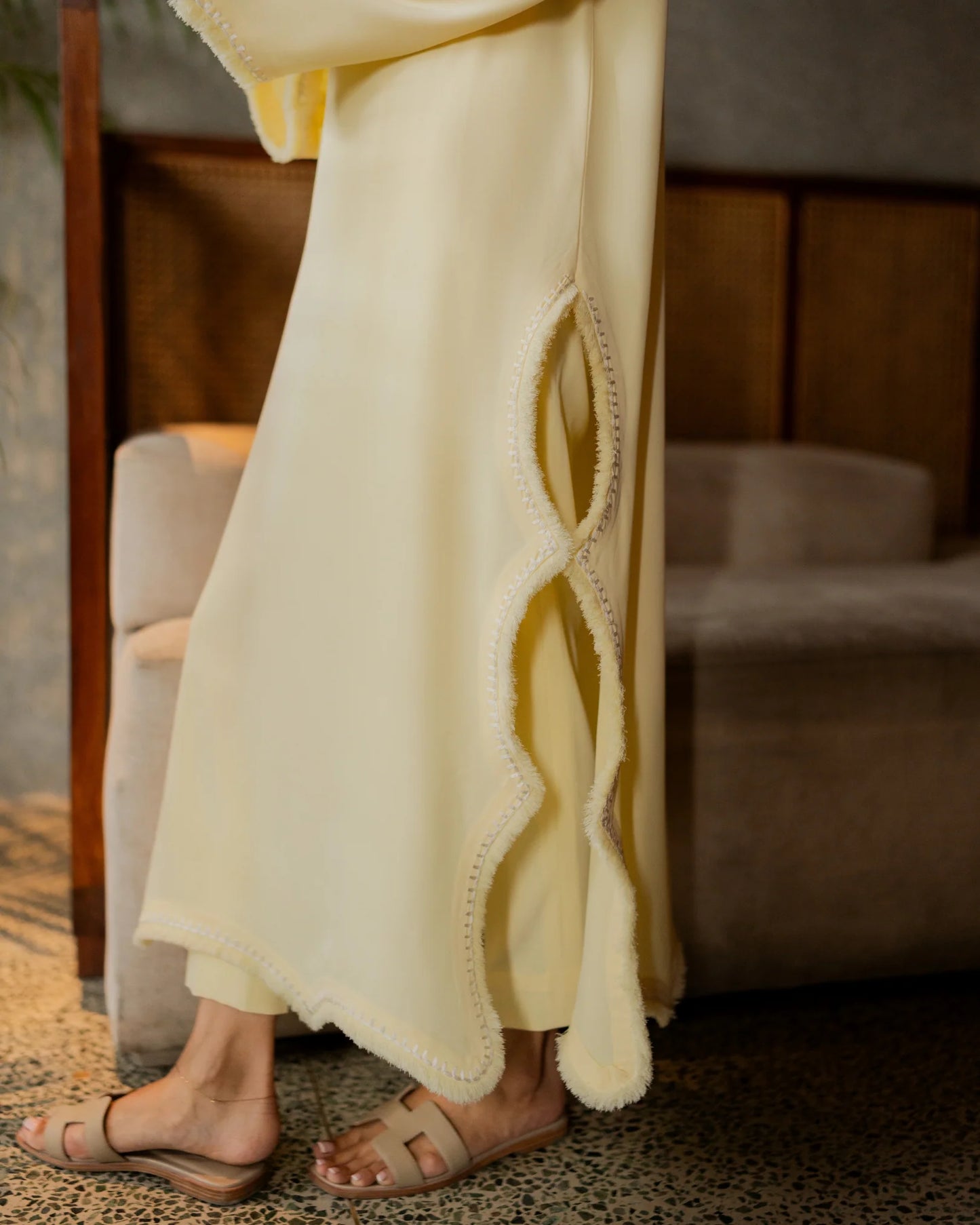 Light Yellow Embroidered Thread Set | LIRA