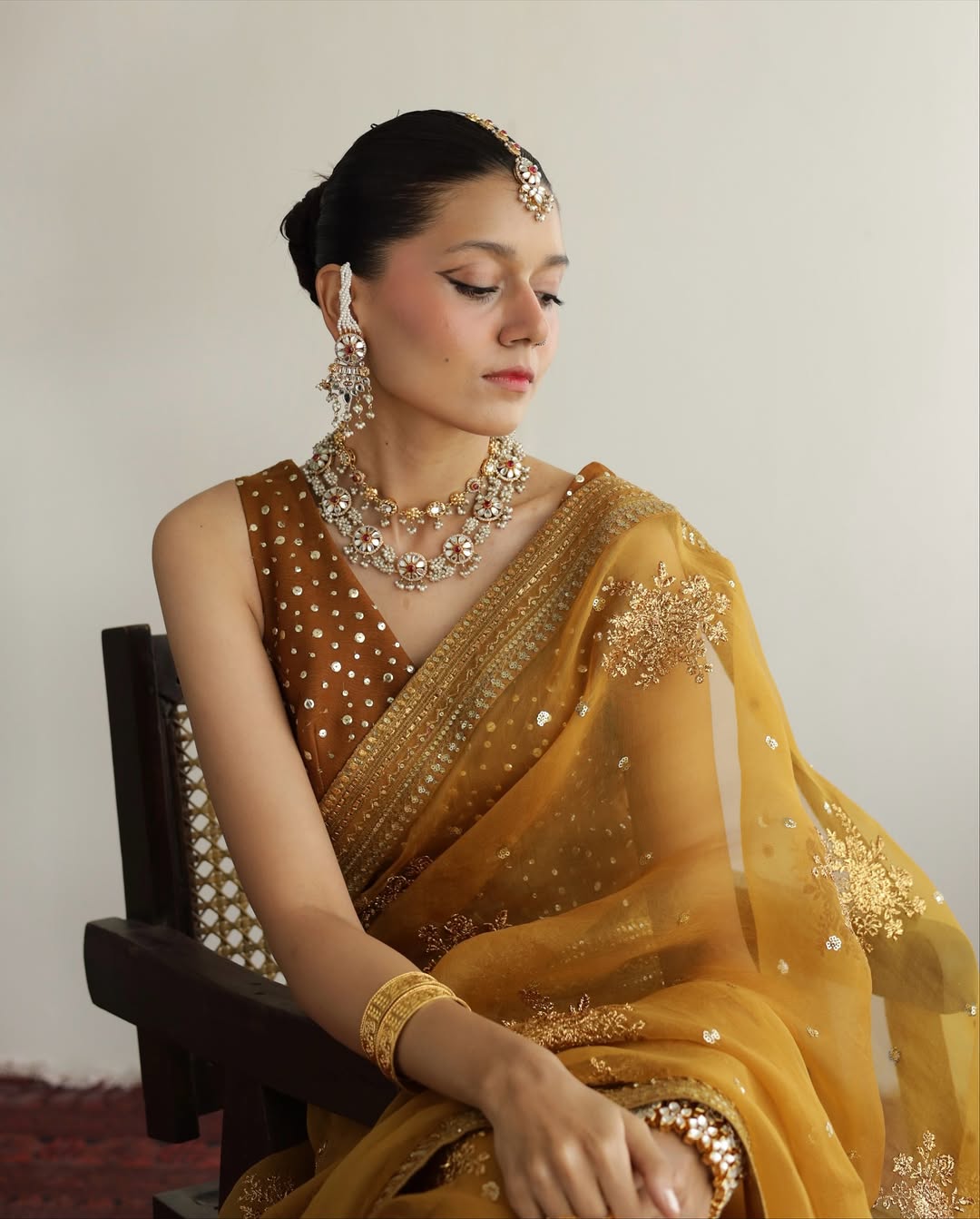 HONEY GOLD OUTFIT | SAREE | DYOT