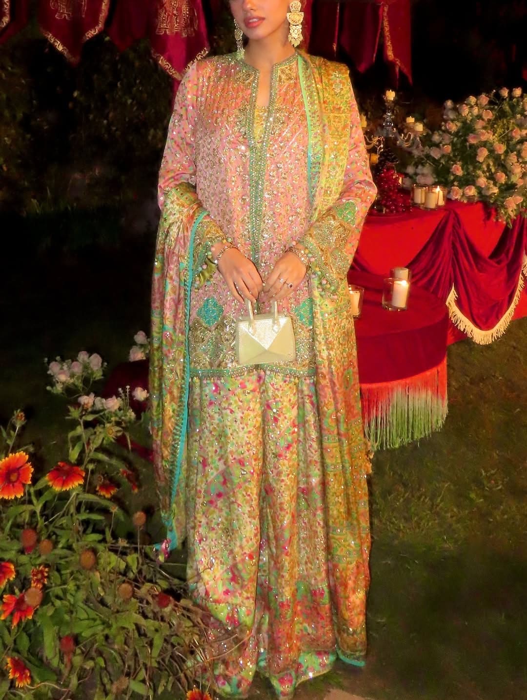 Arooba in Shae Blockprinted Dhaka and Short Jacket | FARAH TALIB AZIZ