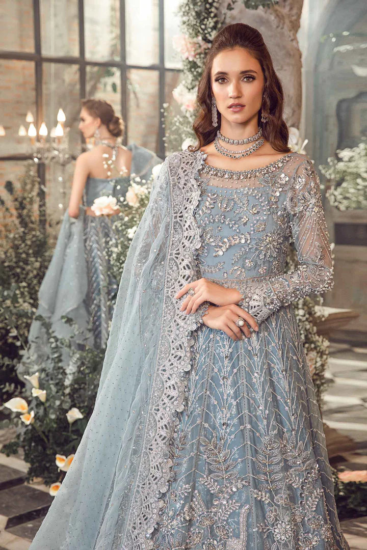 Maria B Unstitched MBROIDERED | Ice Blue BD-2702