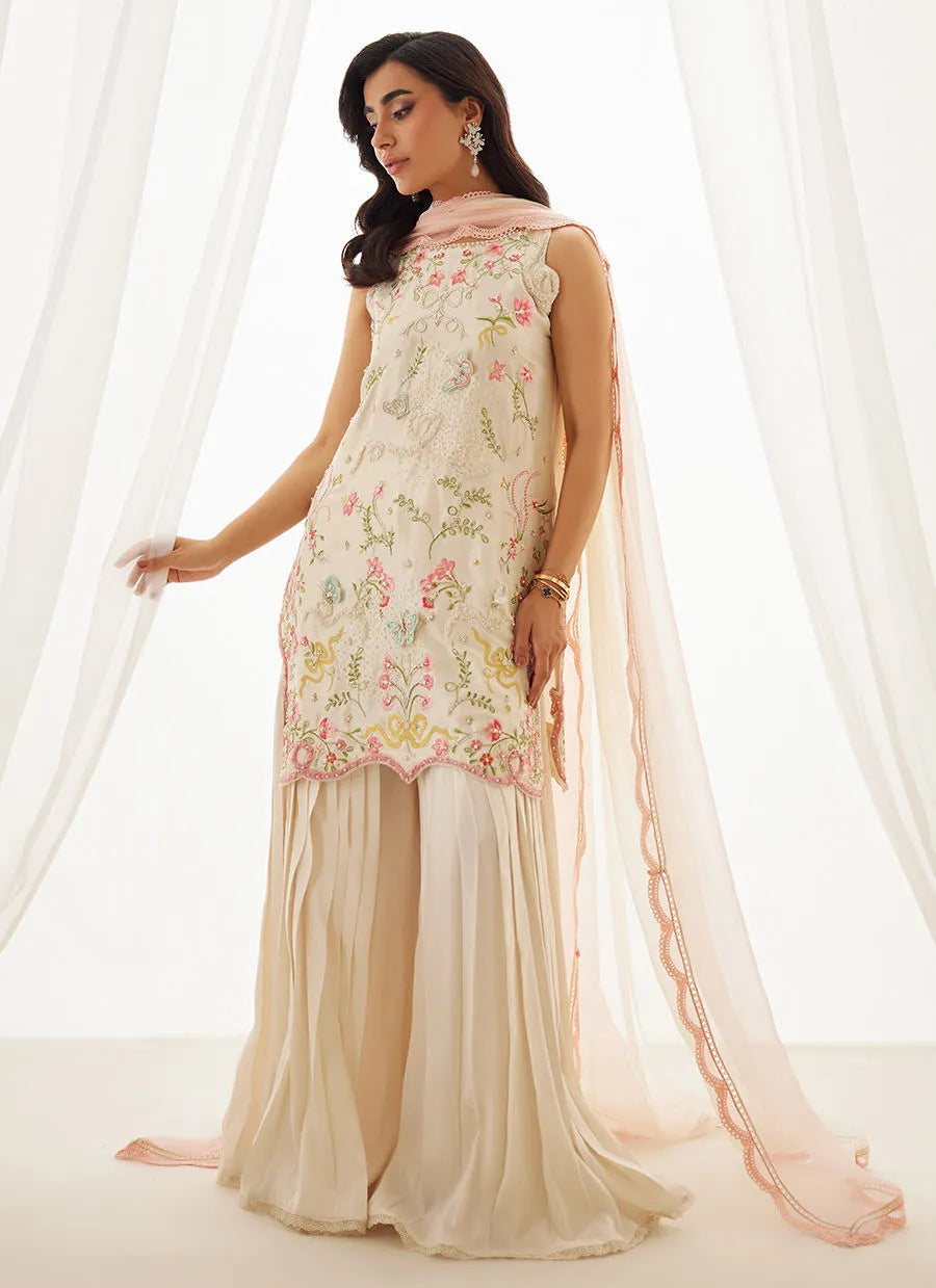 Anouk Ivory Shirt And Dupatta | LUXE PRET' 25 | FARAH TALIB AZIZ