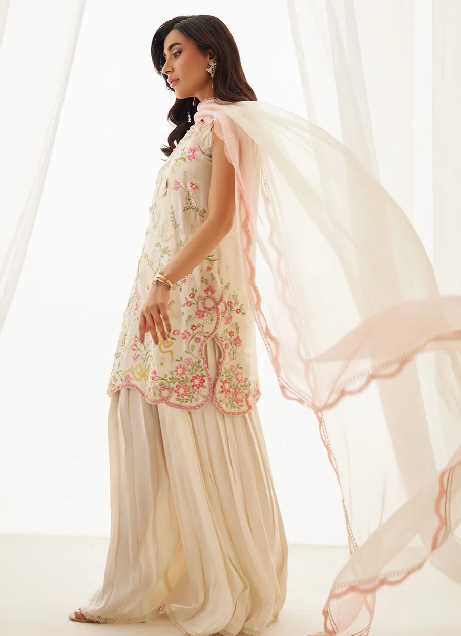 Anouk Ivory Shirt And Dupatta | LUXE PRET' 25 | FARAH TALIB AZIZ