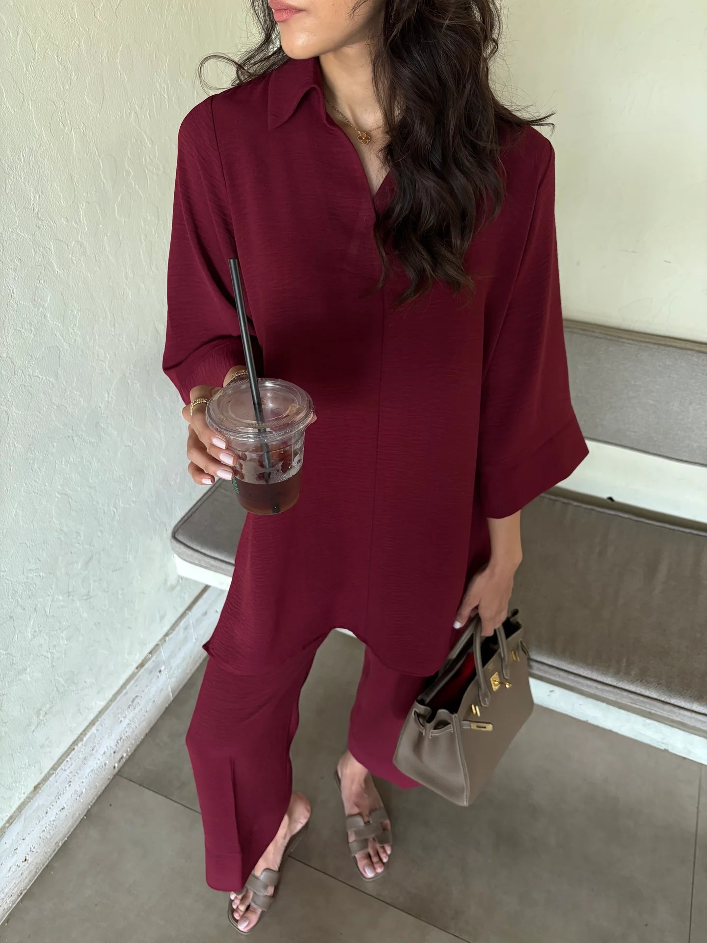 WINE RED TOBY SET | Sak Atelier