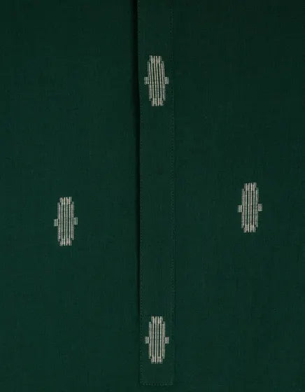 GREEN COTTON SEMI-FORMAL KURTA | FESTIVE '26 | JUNAID JAMSHED MENSWEAR