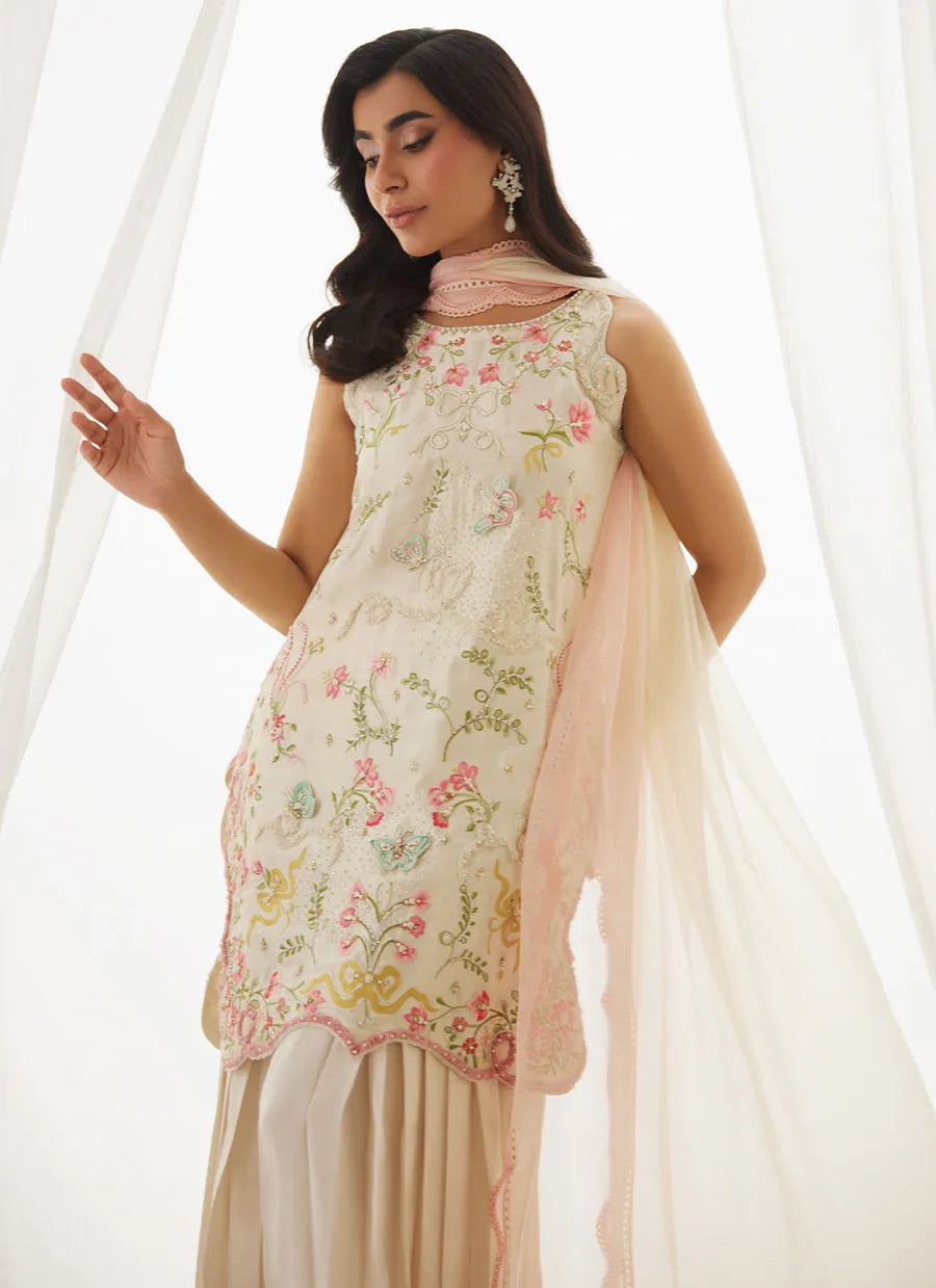 Anouk Ivory Shirt And Dupatta | LUXE PRET' 25 | FARAH TALIB AZIZ