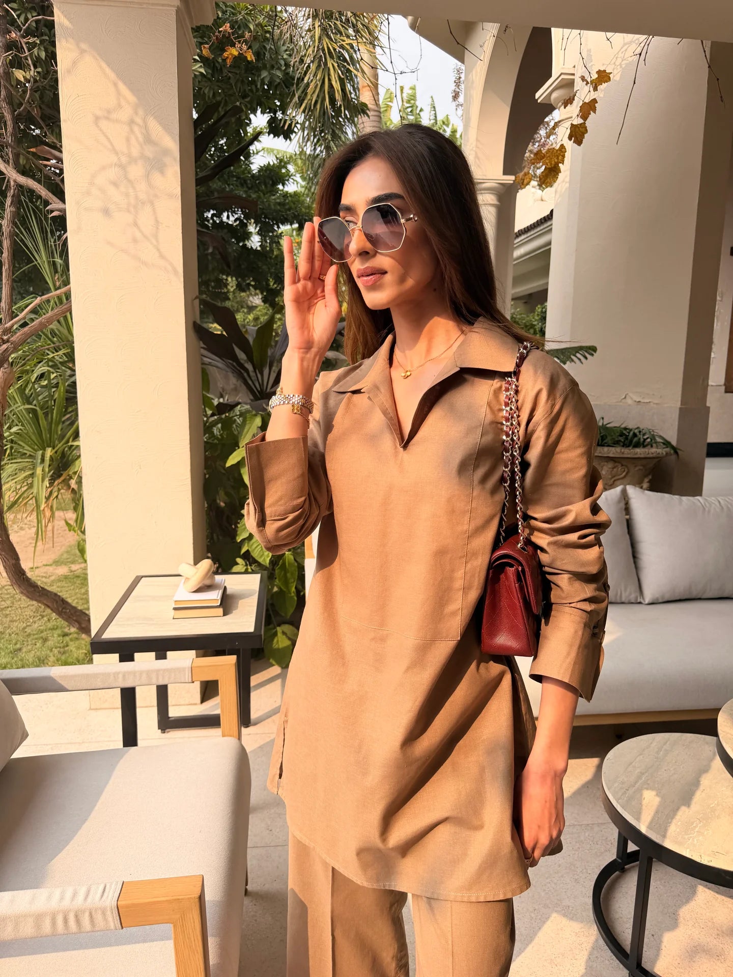 Taupe Linen Willow Set | Sak Atelier