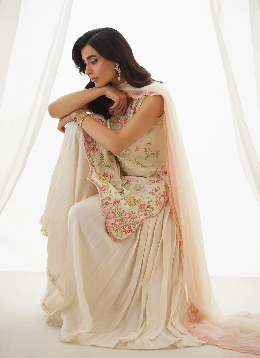 Anouk Ivory Shirt And Dupatta | LUXE PRET' 25 | FARAH TALIB AZIZ