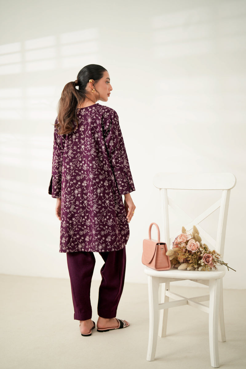 PLUM LUXURY EMBROIDERED FALL SET (NPA2-24319) | ZAIB