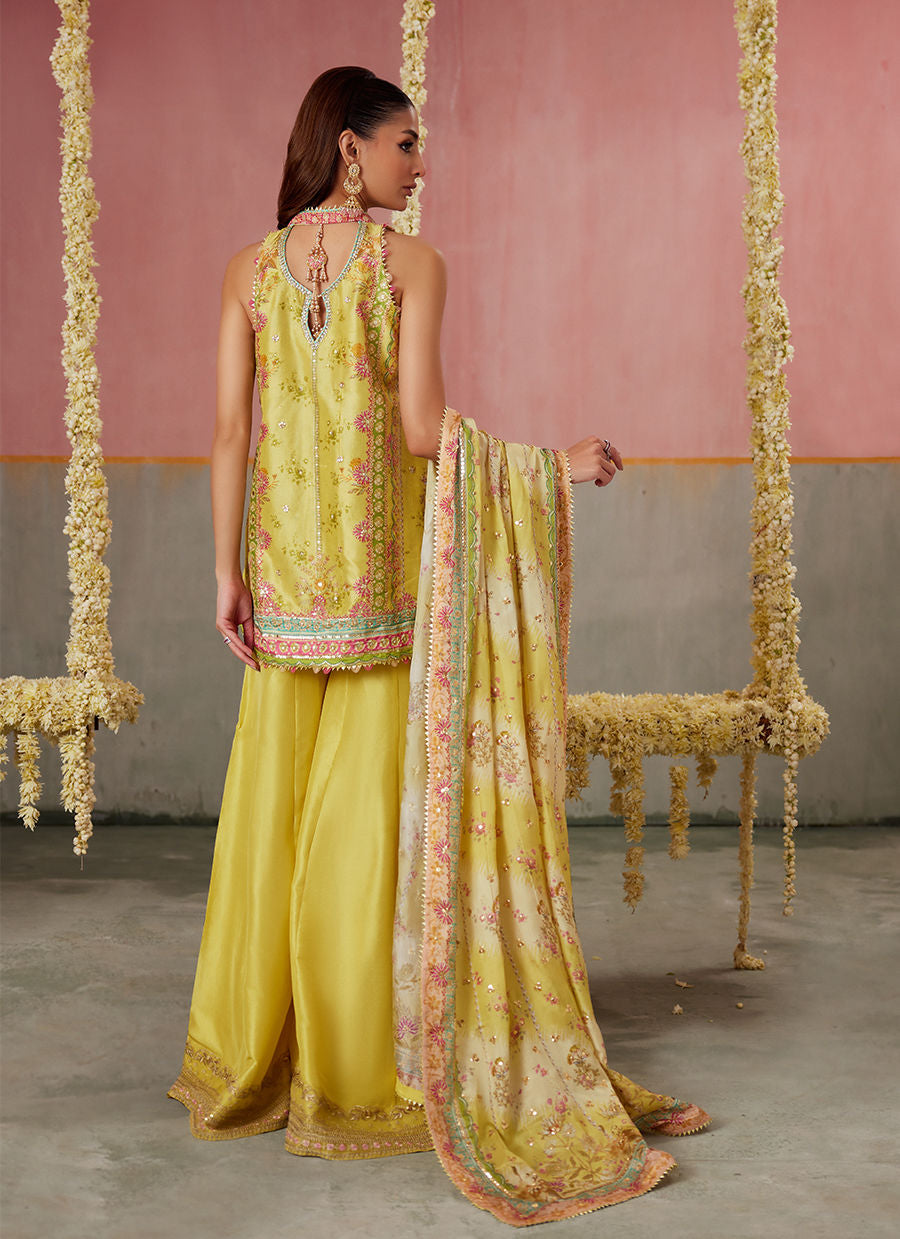 Zaria Kiwi Shirt And Dupatta  | FARAH TALIB AZIZ