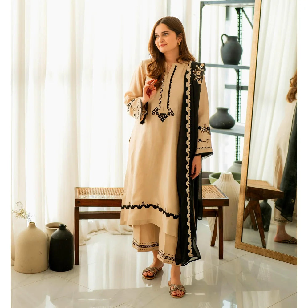 SAND BEIGE FULL SET | NIMRAH HAFSA