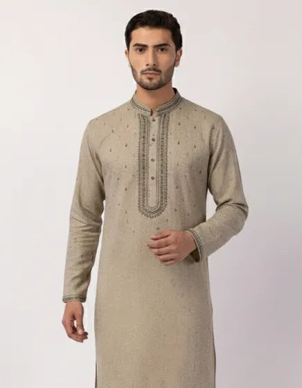 DULL GOLD FORMAL KURTA | FESTIVE '26 | JUNAID JAMSHED MENSWEAR