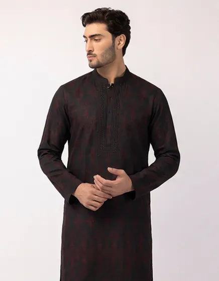 MAROON FORMAL KURTA | FESTIVE '26 | JUNAID JAMSHED MENSWEAR